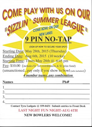 Cedar Bowling Center Summer Leage