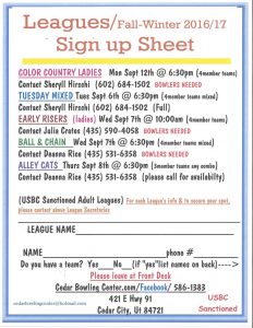 Bowling League Information