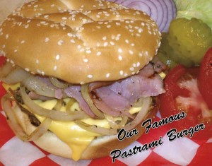 Pastrami Burger at Cedar Bowling Center