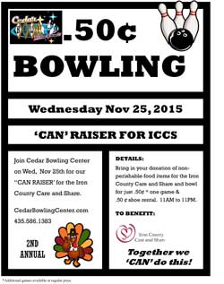 2nd Annual .50 Cent Bowling – Iron County Care & Share ‘CAN’ Raiser