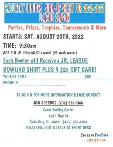 2022-2023 Fall and Winter Bowling Leagues 2022-2023 Fall and Winter Bowling Leagues