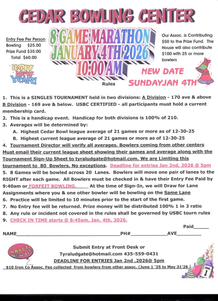 New Years Day Bowling Tournament 