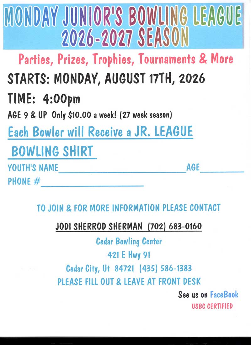2026 2027 Junior Bowling Leauge